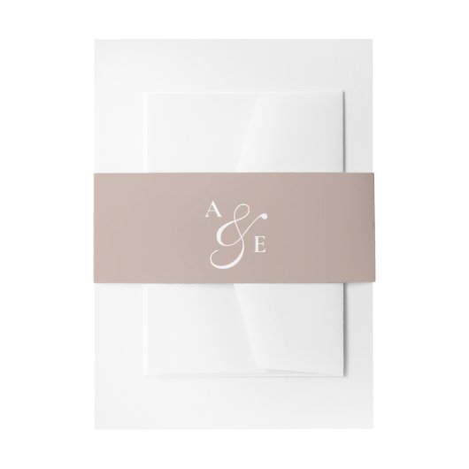 Beige Champagne Monogram Script Ampersand Einladungsbanderole (Vorderseite Beispiel)