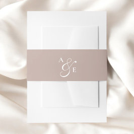 Beige Champagne Monogram Script Ampersand Einladungsbanderole
