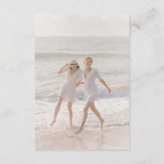 Beige Champagne Wedding Details Foto Begleitkarte (Rückseite)