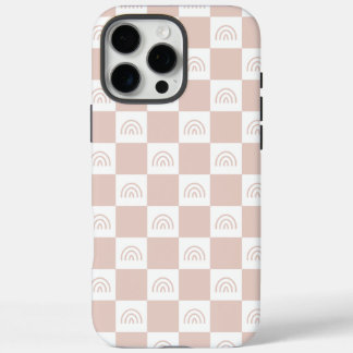 Beige Checked hard iPhone 16 Pro Max Hülle