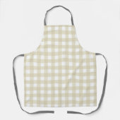 Beige Checkered Apron for Graceful Cooking Schürze (Vorderseite)