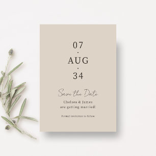Beige   Chic-Minimal-Hochzeit 'Save the Date' Save The Date