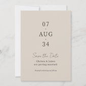 Beige | Chic Minimal Wedding Save the Date (Vorderseite)