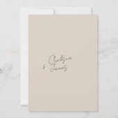 Beige | Chic Minimal Wedding Save the Date (Rückseite)