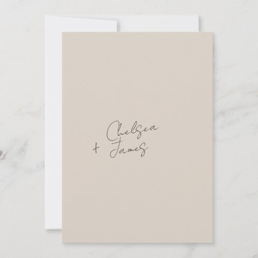 Beige | Chic Minimal Wedding Save the Date (Rückseite)