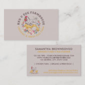 Beige Chicken Hen Egg Farmhouse Visitenkarte (Vorne/Hinten)