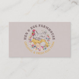 Beige Chicken Hen Egg Farmhouse Visitenkarte