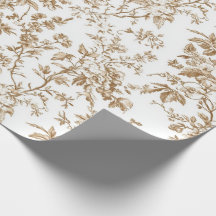Beige Chinoiserie-Gartenblumen-Geschenkpapier