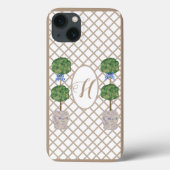 Beige Chinoiserie Ginger Jar Jars Topiary Basket Case-Mate iPhone Hülle (Rückseite)