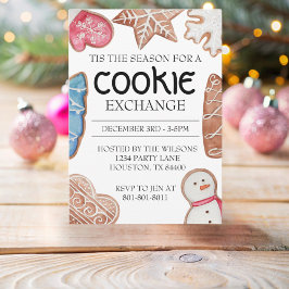 Beige Christmas Cookie Exchange Einladung