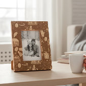 Beige Christmas Desk Frame – Festive Holiday Desig Geätzte Rahmen