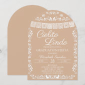 Beige Cielito Lindo Abschluss-Fiesta-Torbogen Einladung (Vorne/Hinten)