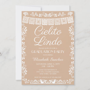Beige Cielito Lindo Abschlussfeier Einladung