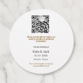 BEIGE CLASSIC ELEGANT COUPLE ADD QR SAVE THE DATE GESCHENKANHÄNGER (Rückseite)