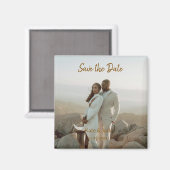 BEIGE CLASSIC ELEGANT COUPLE ADD QR SAVE THE DATE MAGNET (Vorderseite/Rückseite)
