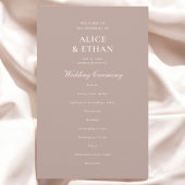 Beige Classic Minimalistisch Wedding Program