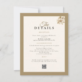 beige classic rustic LUXURY details card wedding RSVP Karte