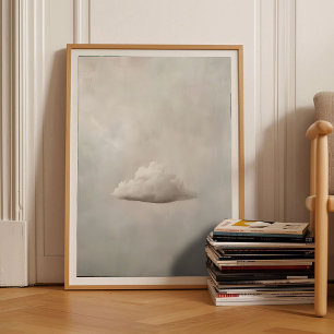 Beige Cloud-Druck Moody Cloud-Malerei Beige Wand  Poster