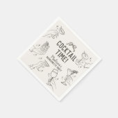 Beige Cocktail Party Retro Junggeselinnen-Abschied Serviette (Ecke)