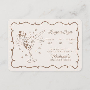 Beige Cocktails und Cowgirls Fingerabdrücke einfüg Begleitkarte