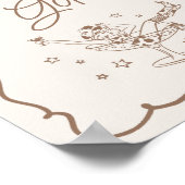 Beige Cocktails und Cowgirls Rodeo Cards & Geschen Poster (Ecke)