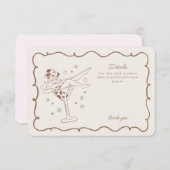 Beige Cocktails und Cowgirls Rodeo Details Beilage Begleitkarte (Vorne/Hinten)