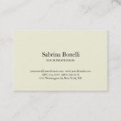 Beige Color Modern Unique Elegant Plain Simple Visitenkarte (Vorderseite)