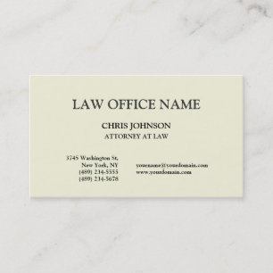 Beige Color Trendney Attorney at Law Business Card Visitenkarte
