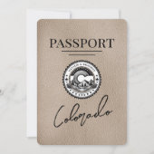 Beige Colorado Passport Save the Date (Vorderseite)