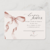 Beige Coquette Bow Diaper Raffel Einladung einfüge (Vorderseite)