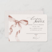 Beige Coquette Bow Diaper Raffel Einladung einfüge (Vorne/Hinten)
