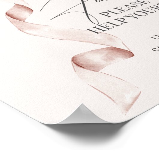 Beige Coquette Bow Favors Party Dekoration Signier (Ecke)