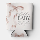 Beige Coquette Bow Girl Baby Dusche Dessert Favori Dosenkühler (Vorderseite)