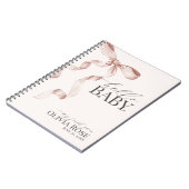 Beige Coquette Bow Girl Baby Geschenk mein erstes  Notizblock (Linke Seite)