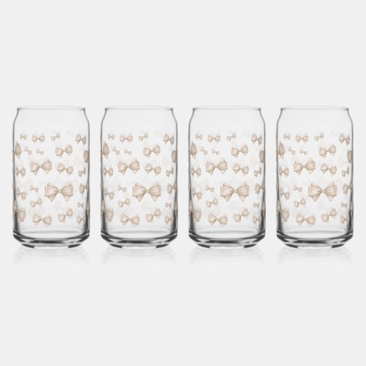 Beige Coquette Bow Muster Dosenglas (Links)