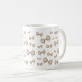Beige Coquette Bow Muster Kaffeetasse (VorderseiteRechts)