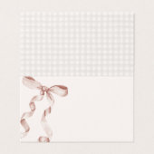 Beige Coquette Bow Platzkarte Decke (Außenseite Aufgefaltet)
