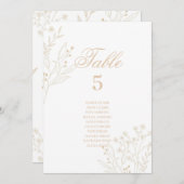 Beige Corner Floral Boho Hochzeitssitzkarten Einladung (Vorne/Hinten)