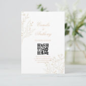 Beige Corner Floral Boho Wedding Begleitkarte (Stehend Vorderseite)