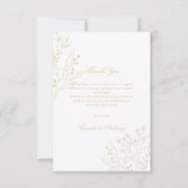 Beige Corner Floral Boho Wedding Dankeskarte (Vorderseite)