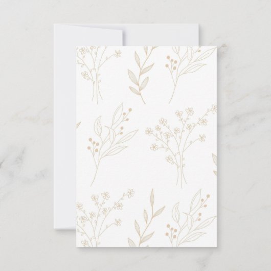 Beige Corner Floral Boho Wedding Dankeskarte (Rückseite)