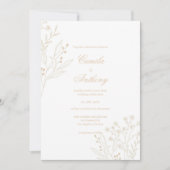 Beige Corner Floral Boho Wedding Einladung (Vorderseite)
