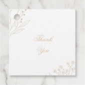 Beige Corner Floral Boho Wedding Geschenkanhänger (Vorderseite)