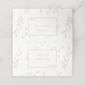 Beige Corner Floral Boho Wedding Platzkarte (Außenseite Aufgefaltet)