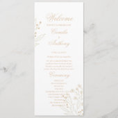 Beige Corner Floral Boho Wedding Programm (Vorderseite)