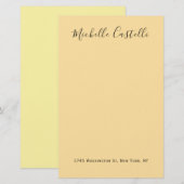 Beige Cream Color Professional Unique Handwriting Briefpapier (Vorne/Hinten)