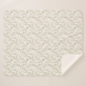 Beige Cream Gray Brown Botanical Leaves Neutral  Sherpadecke (Vorderseite (Horizontal))