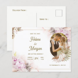 Beige Cream Hochzeit Einladung Postkarte