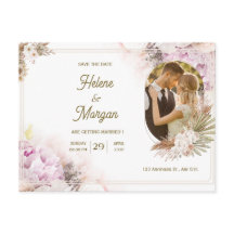 Beige Cream Hochzeit Einladung Postkarte