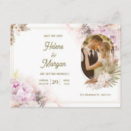 Beige Cream Hochzeit Einladung Postkarte